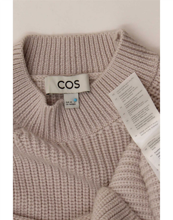 Cos Rollkragenpullover für Damen, UK 6, XS, graue Wolle