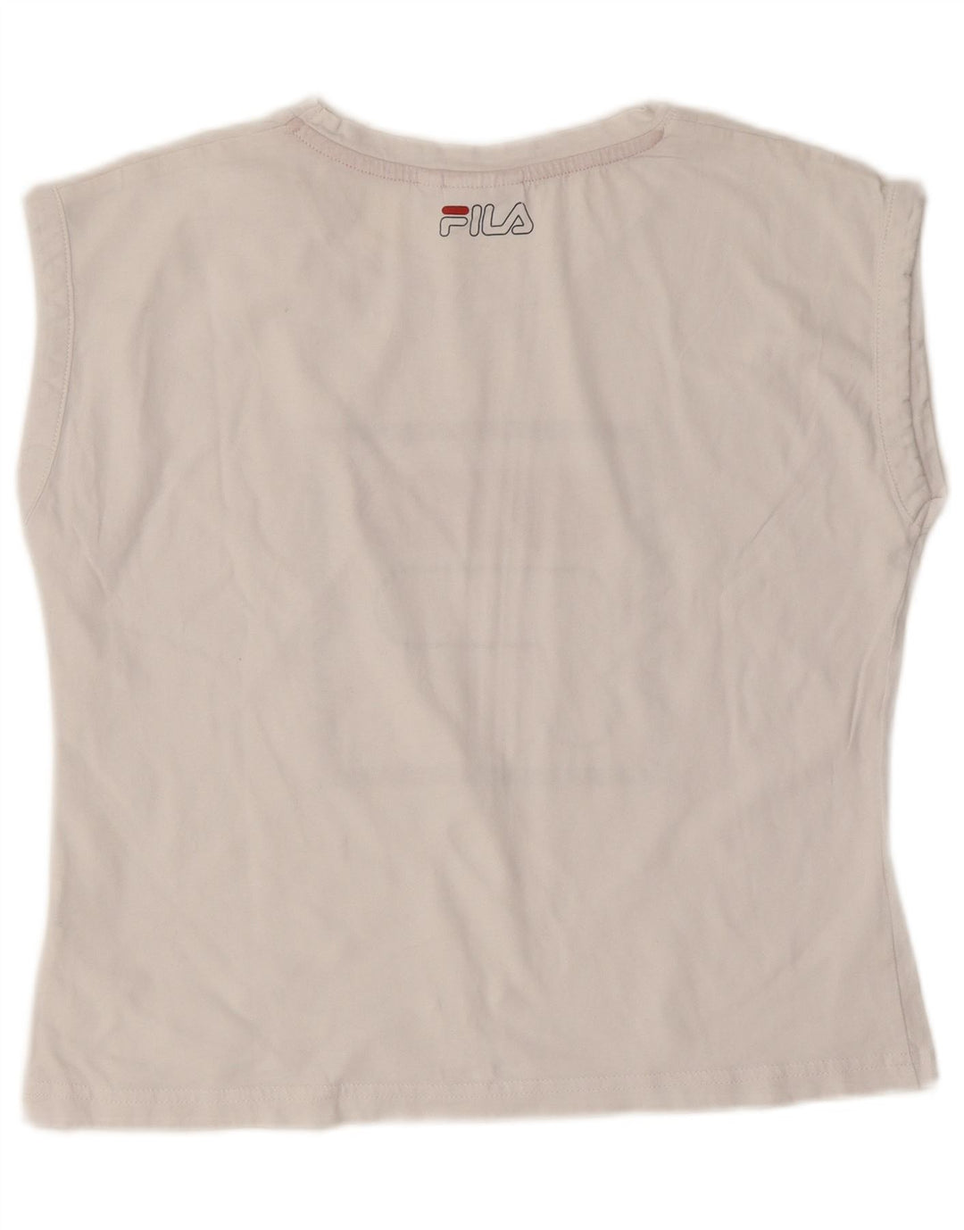 Fila Damen Grafik T-Shirt Top UK 10 Small Weiß