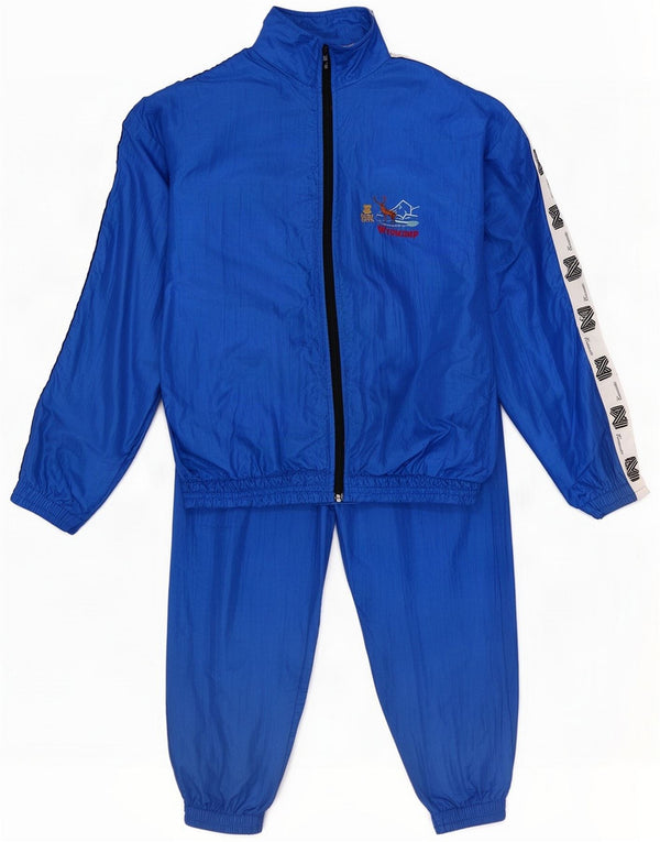 Vintage Mens Graphic Full Trainingsanzug Small Blue Colourblock
