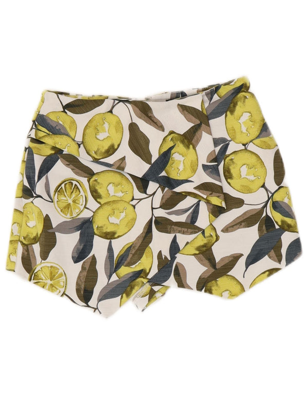 Topshop Damen-Hotpants mit abstraktem Muster, UK 4 XS W24, grünes Blumenmuster