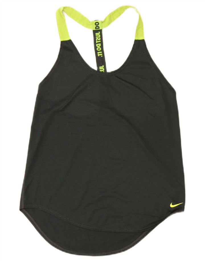 Nike Damen Graphic Vest Top UK 6 XS Schwarz