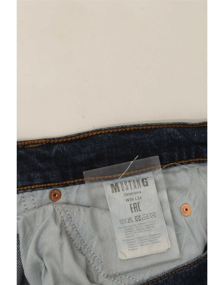 Mustang Herren Oklahoma Straight Jeans W36 L32 Blaue Baumwolle