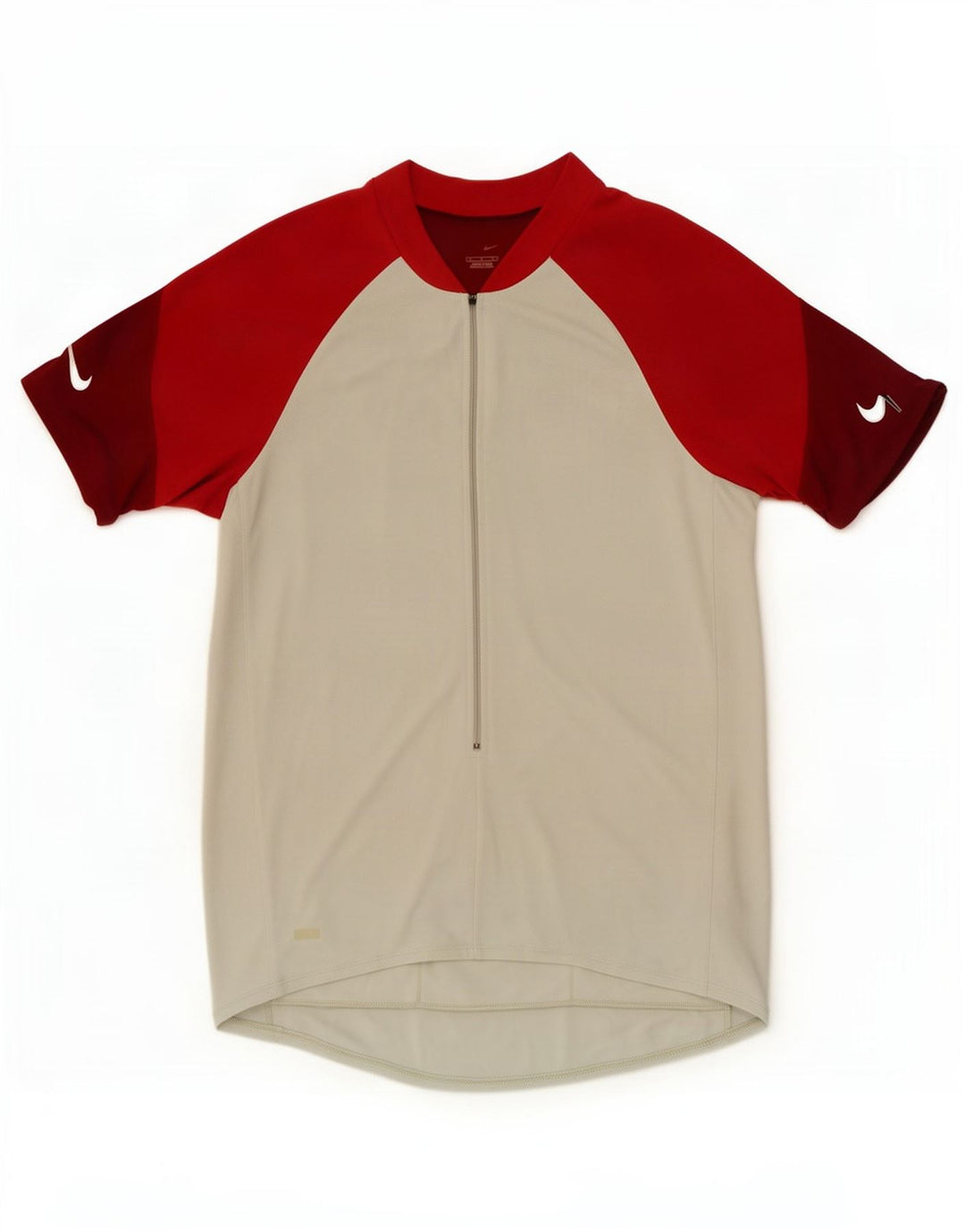 Nike Herren-T-Shirt mit Reißverschluss am Hals, großes graues Colourblock-Polyester