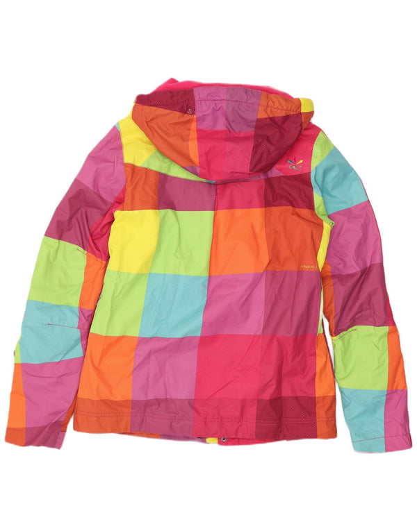 O'Neill Womens Hooded Rain Jacket UK 10 Small Mehrfarbiger Farbblock