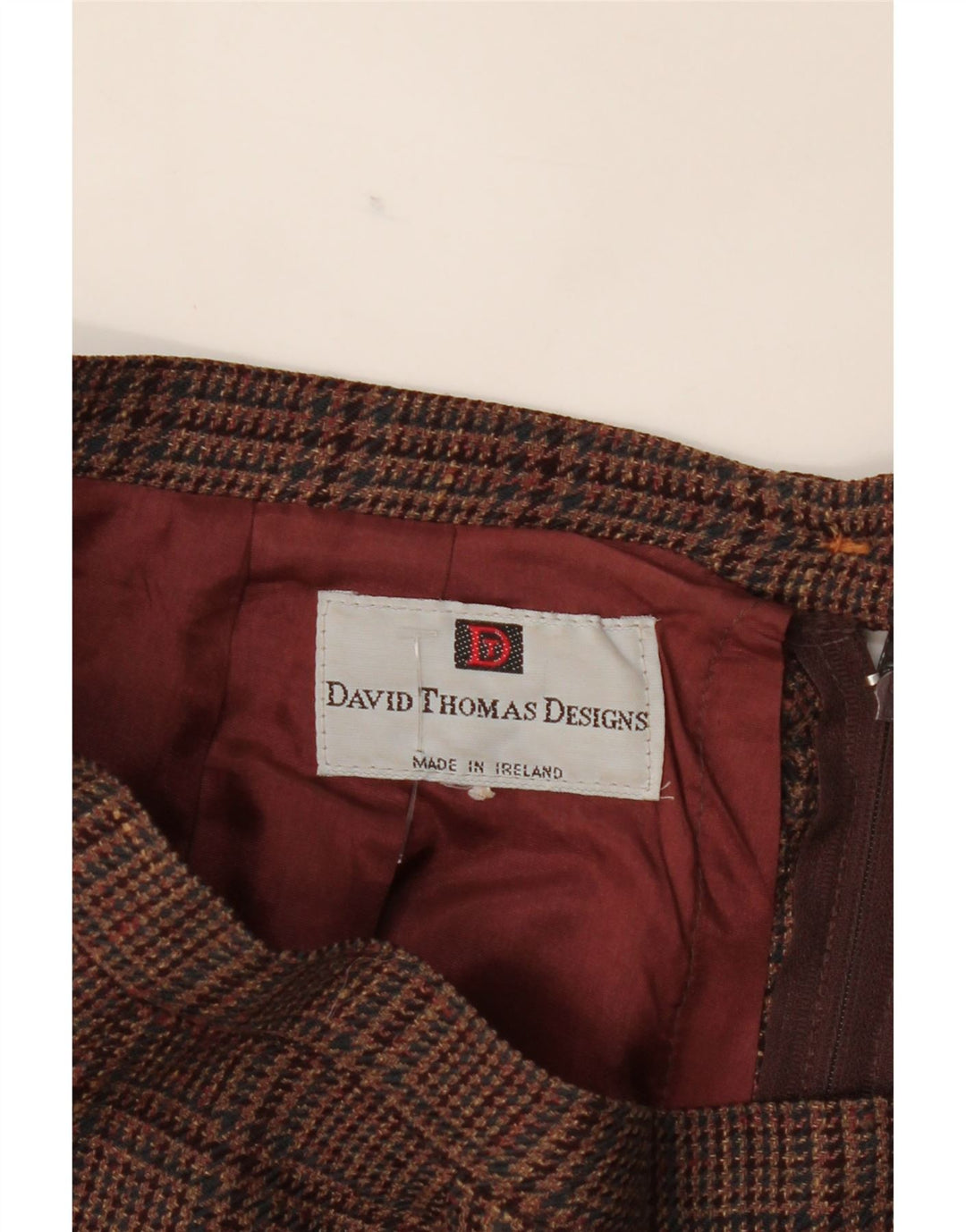 VINTAGE Womens Straight Skirt W30 Medium Brown Check Vintage Vintage and Second-Hand Vintage from Messina Hembry 