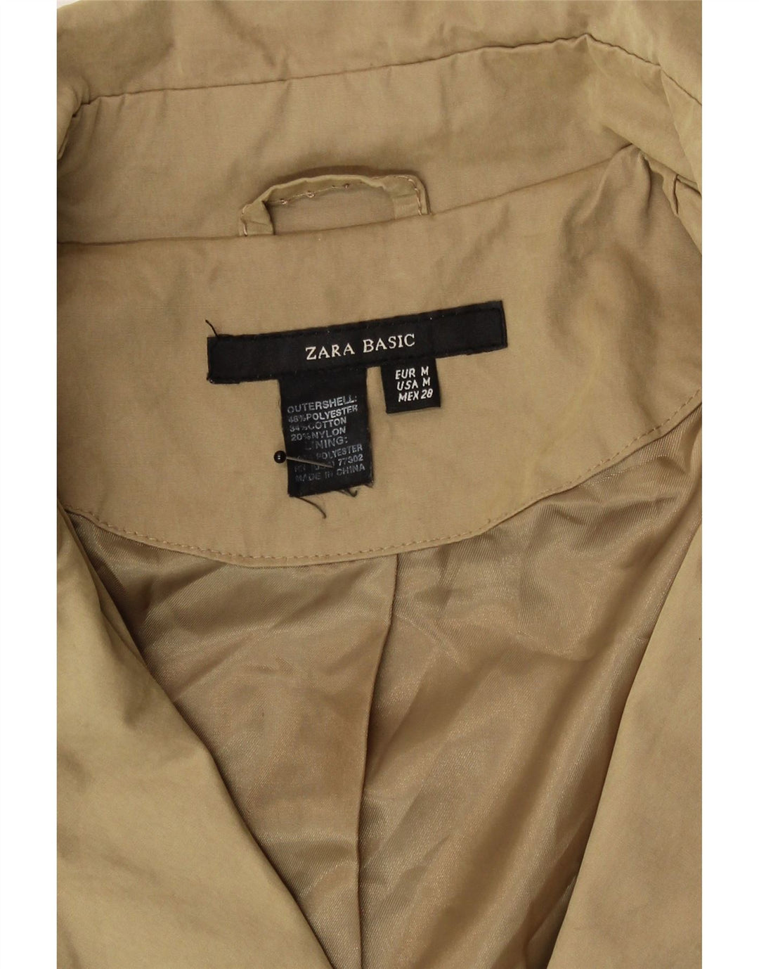 Zara Damen Trenchcoat UK 14 Mittelbeige Baumwolle
