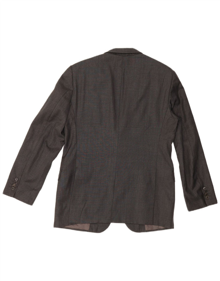 Armani Collezioni Herren-Blazer mit 2 Knöpfen, IT 50, große graue Wolle