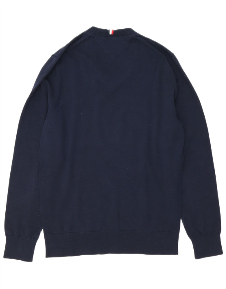 Tommy Hilfiger Herren-Pullover mit V-Ausschnitt, mittleres Marineblau