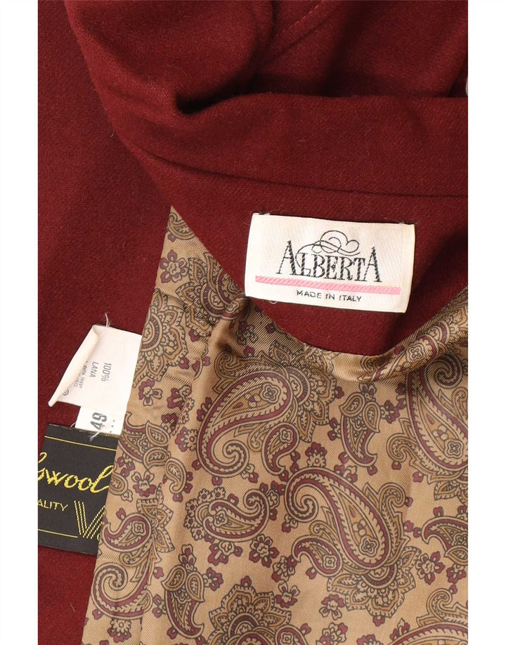 Vintage Damen übergroße 3/4-Ärmel-Blazer-Jacke IT 49 XL Burgund