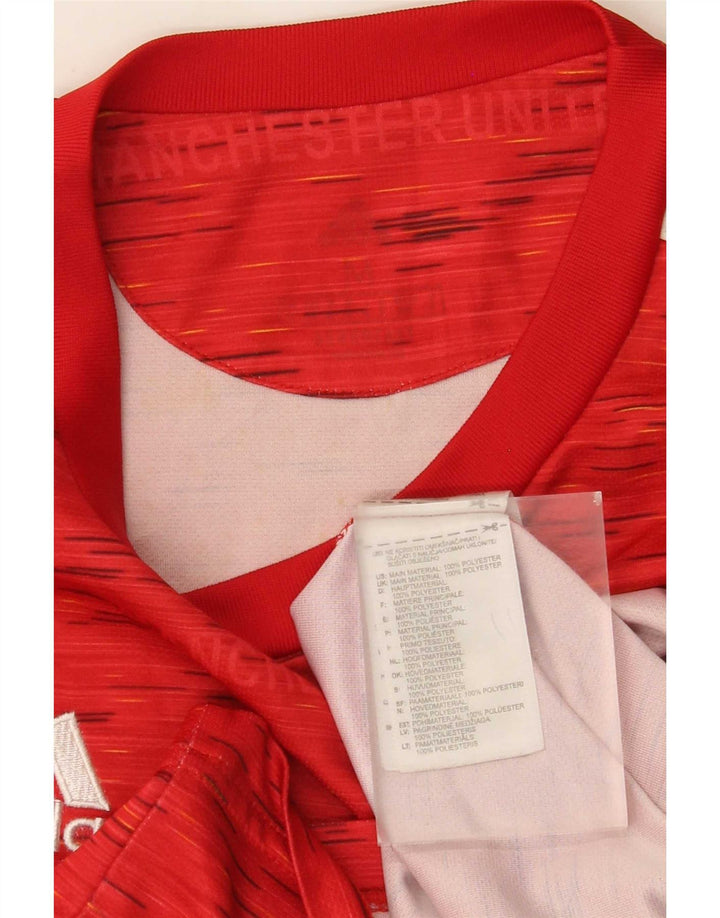 Adidas Herren Manchester United T-Shirt Top Mittelrot geflecktes Polyester