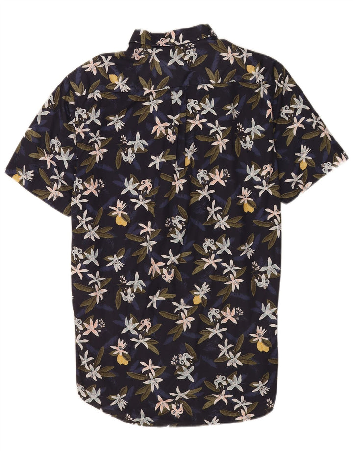 Gant Herren Kurzarmhemd Größe 39/40 15 3/4Mittelblaues Blumenmuster