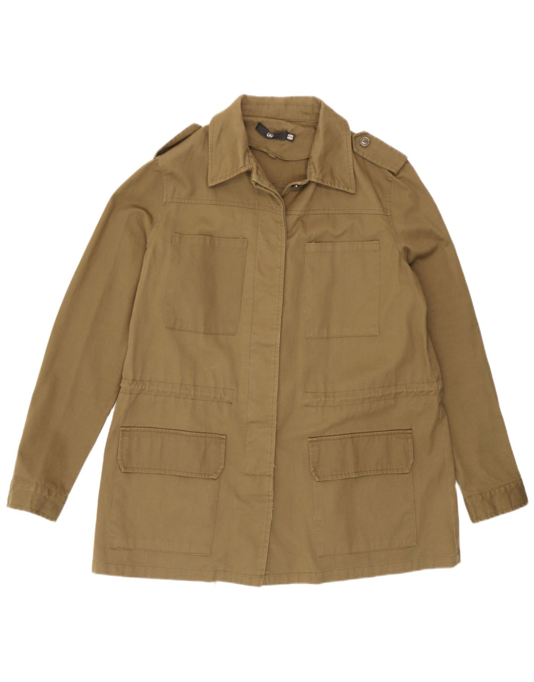 Missguided Damen Militärjacke UK 14 Large Khaki Baumwolle