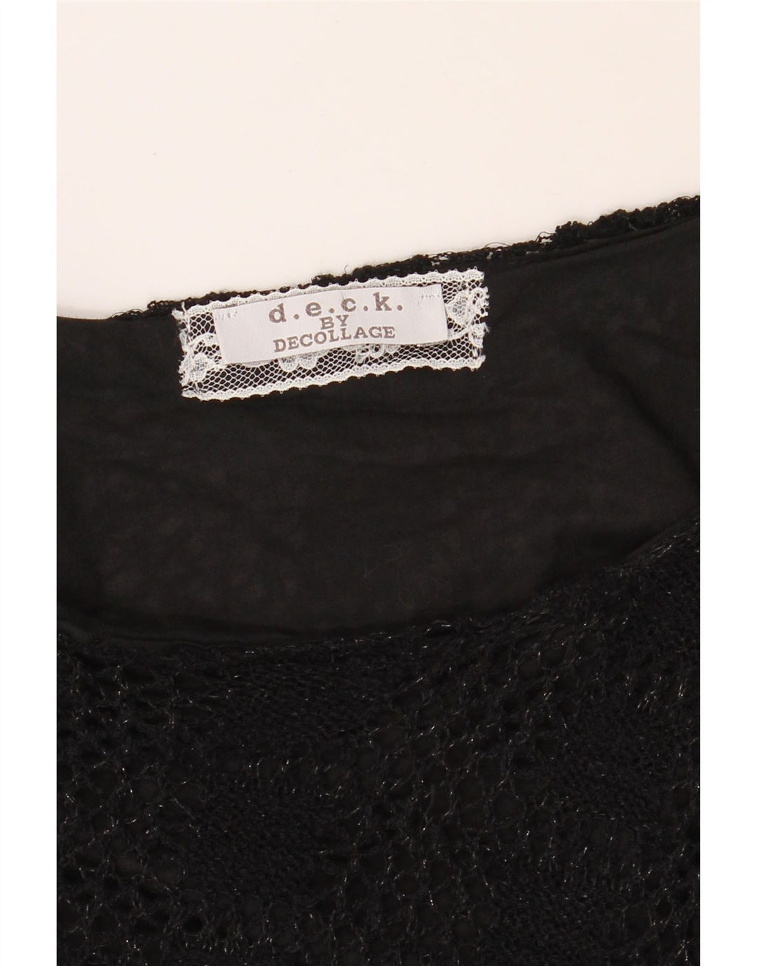 D.E.C.K. BY DECOLLAGE Womens Top Long Sleeve UK 16 Large Black Polyester Vintage D.e.c.k. By Decollage and Second-Hand D.e.c.k. By Decollage from Messina Hembry 