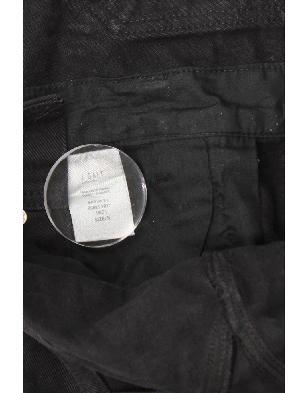 J.Galt Damen-Latzhose, gerade Jeans, Größe S, W30, L31, Schwarz, Baumwolle