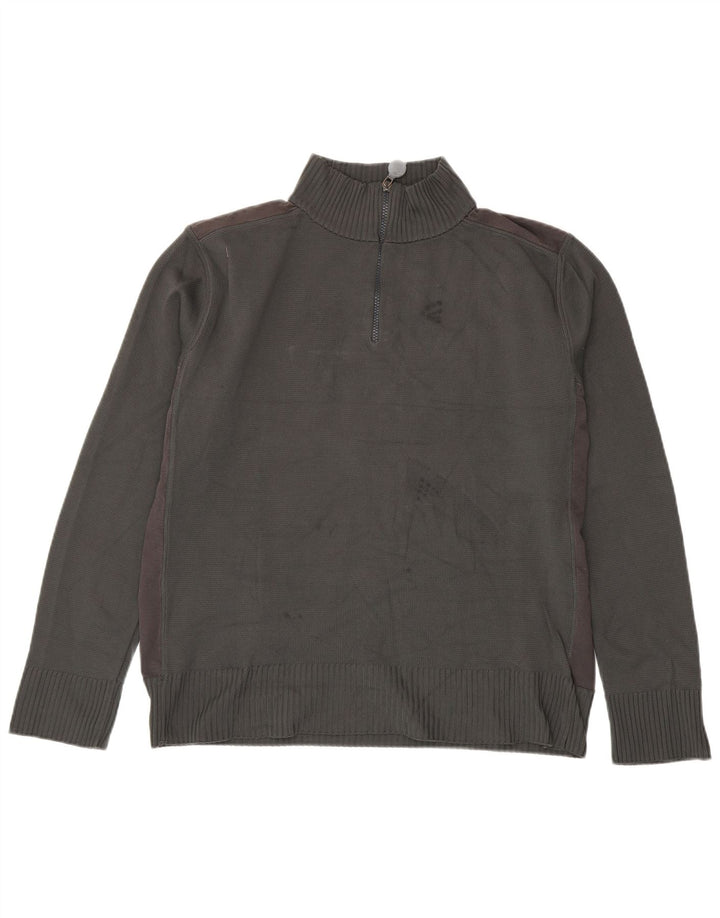 Bikkembergs Herren-Pullover mit Reißverschluss am Hals, XL, Grau