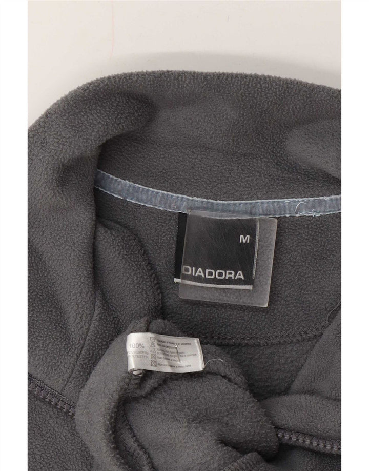 Diadora Herren-Fleecepullover mit Reißverschluss am Hals, mittelgraues Polyester
