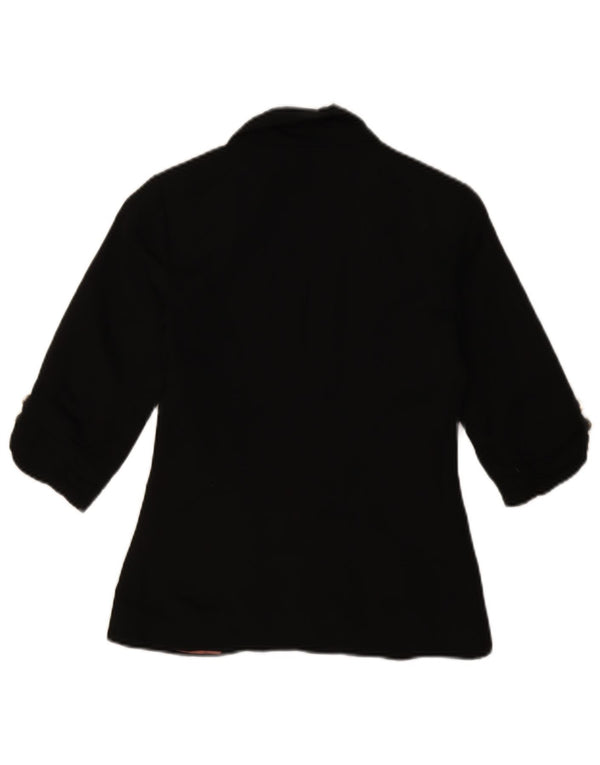 Topshop Womens Petite 3/4 Ärmel 1 Knopf Blazer Jacke UK 4 XS Schwarz
