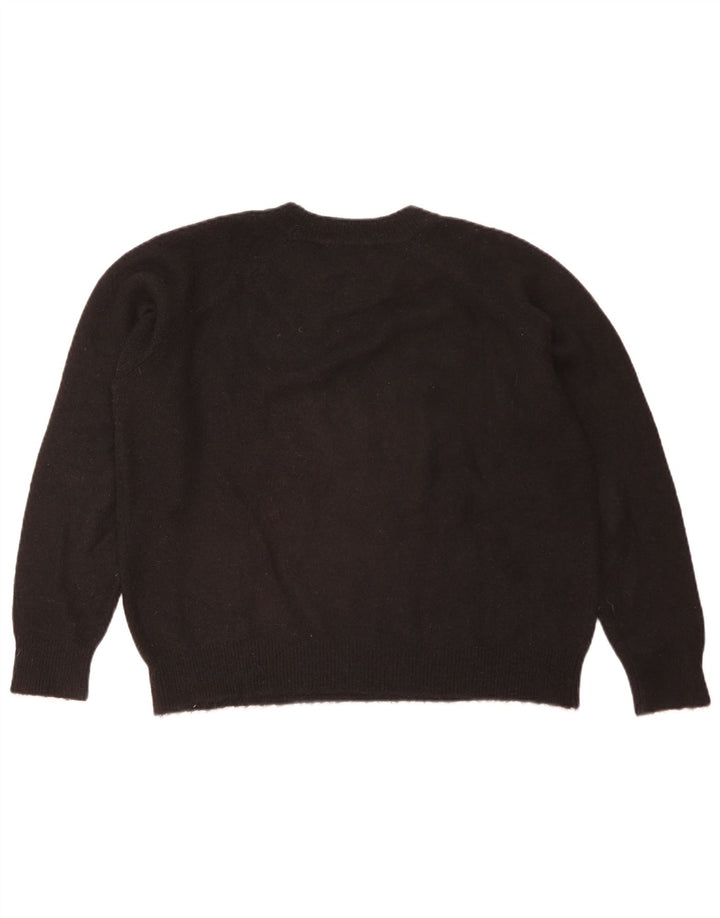 Zara Damen-Pullover, übergroß, Rundhalsausschnitt, Gr. 40, Größe L, Schwarz