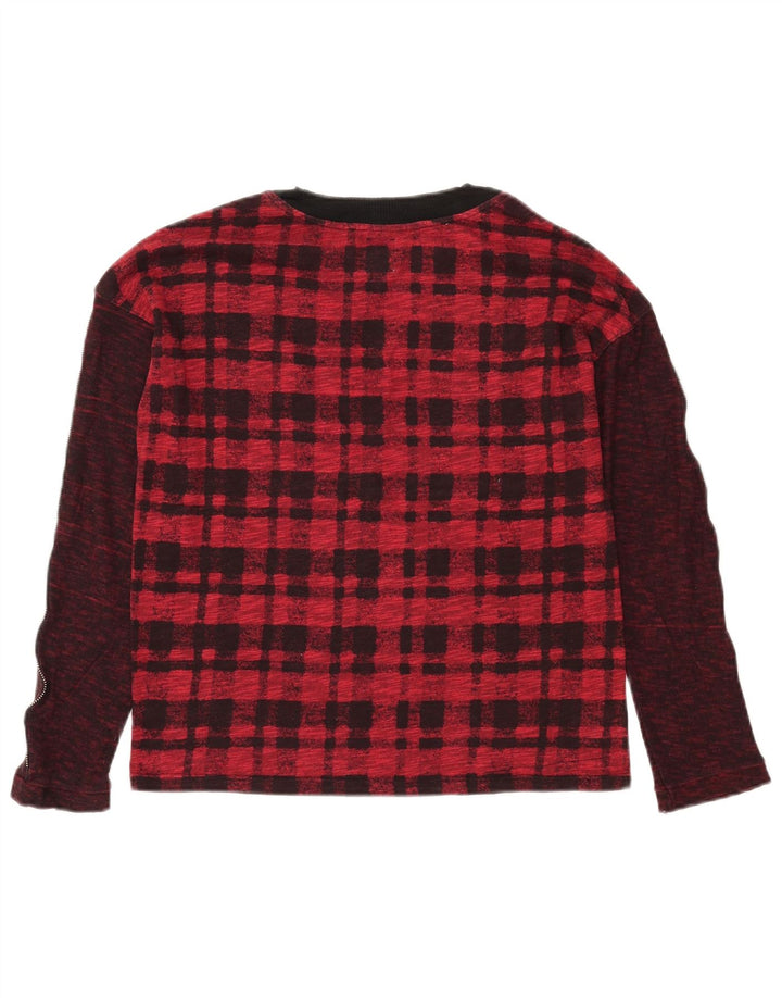 Zara Damen Trafaluc Top Langarm UK 10 Small Red Plaid