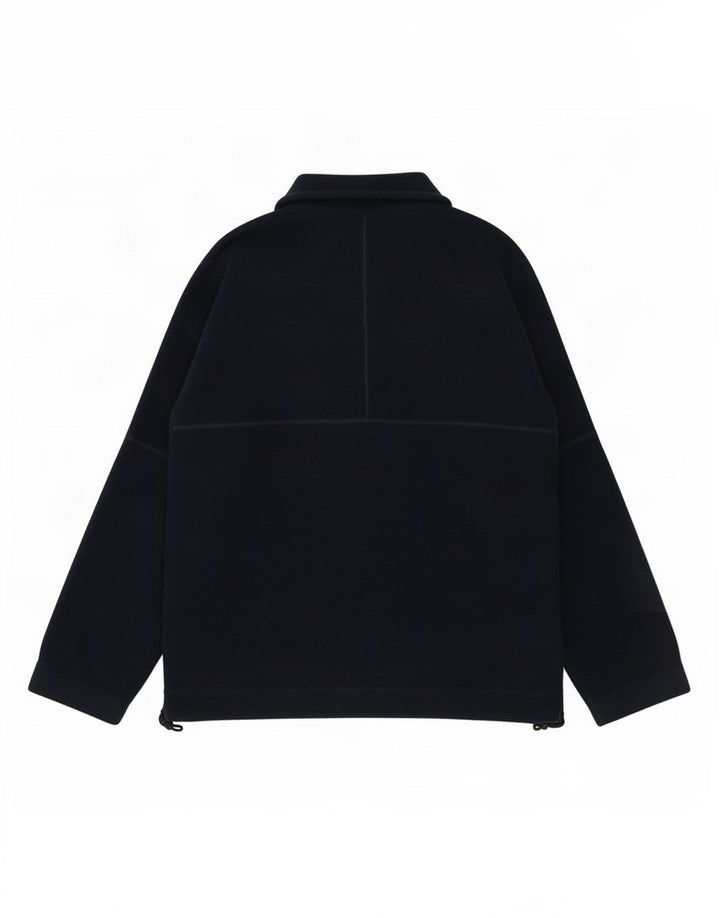 Colmar Herren-Fleecepullover mit Knopfkragen, mittleres Marineblau, Polyester