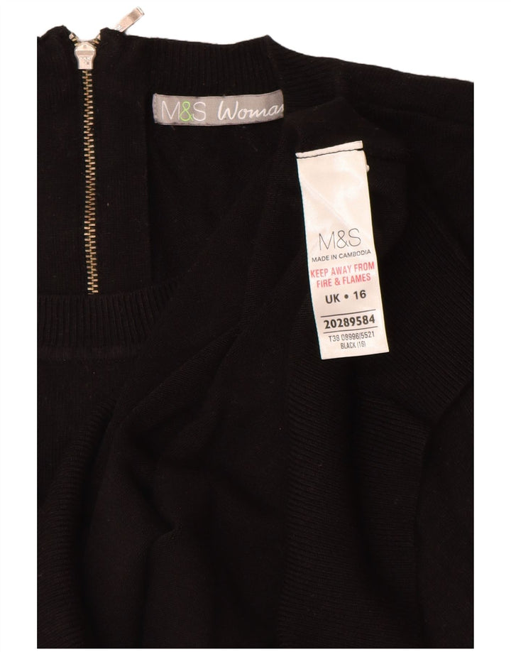 MARKS & SPENCER Damen-Pullover mit Rundhalsausschnitt, Gr. 40, Größe L, Schwarz