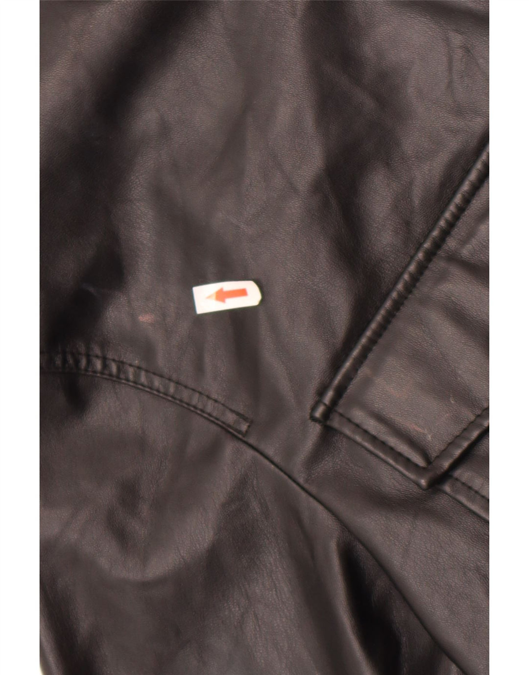 Zara Damen Kunstlederhemd UK 14 Medium Schwarz Polyester