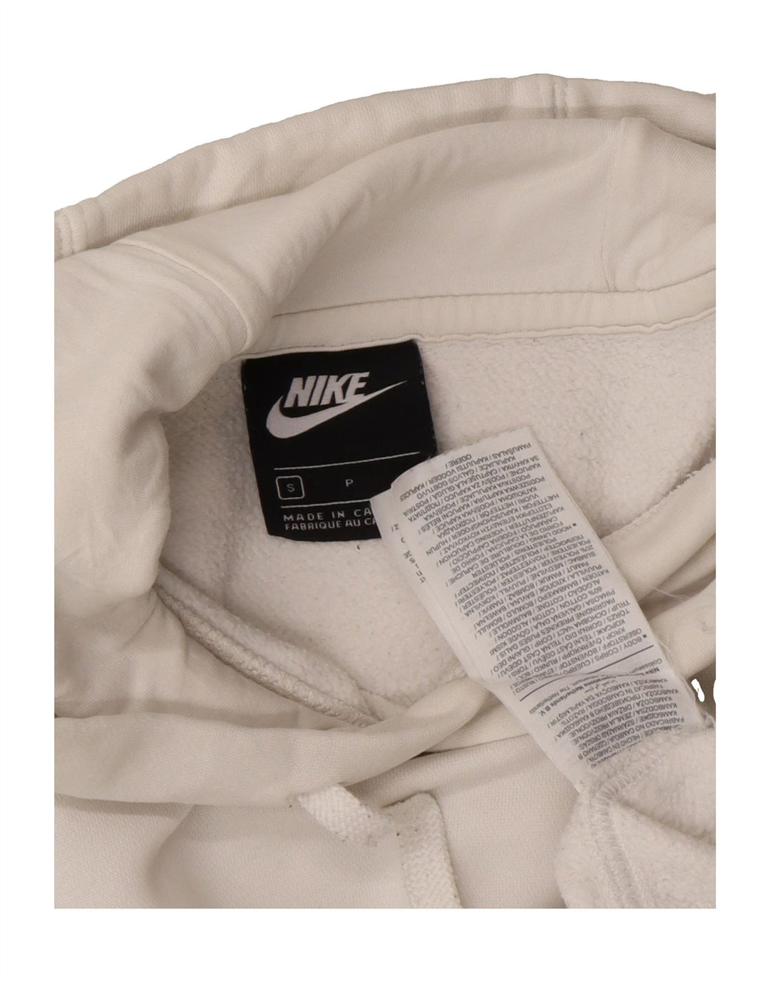 NIKE Mens Hoodie Jumper Small White Cotton Vintage Nike and Second-Hand Nike from Messina Hembry 