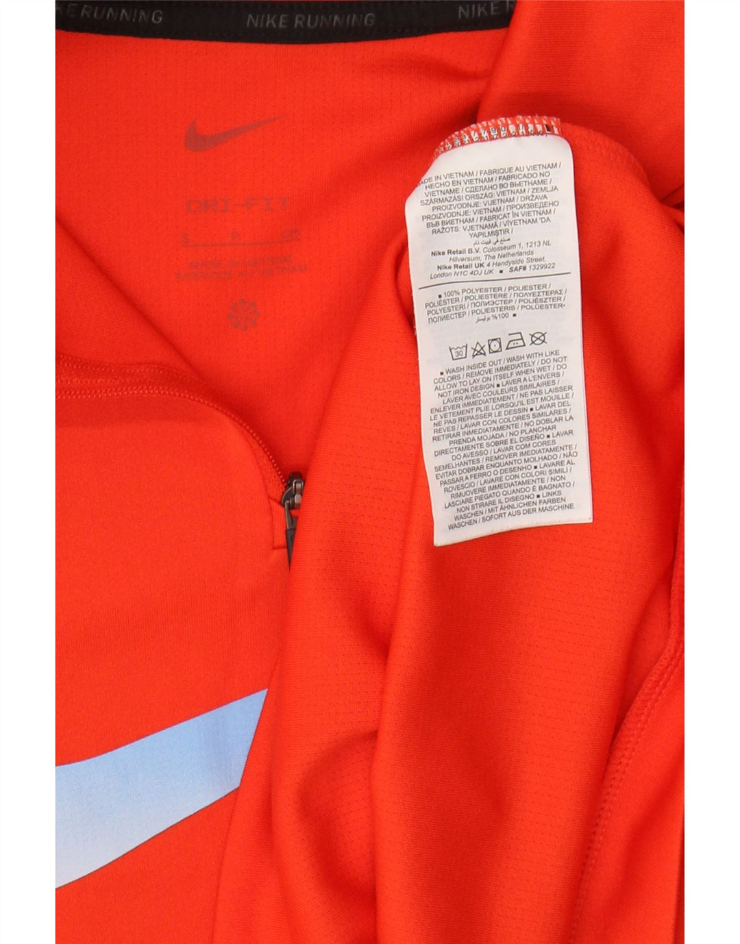 Nike Womens Graphic Pullover Trainingsanzug Top UK 10 Small Orange Polyester