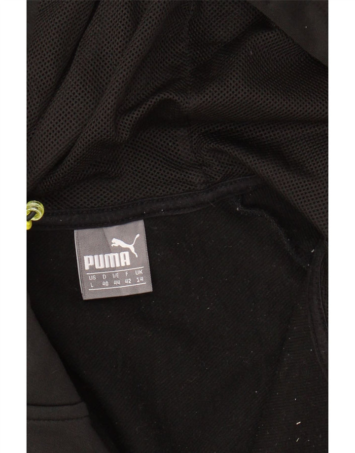 PUMA Damen Zip Hoodie Pullover UK 14 Medium Schwarz