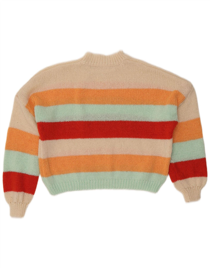VINTAGE Damen Rollkragenpullover Pullover UK 10 Klein Mehrfarbig