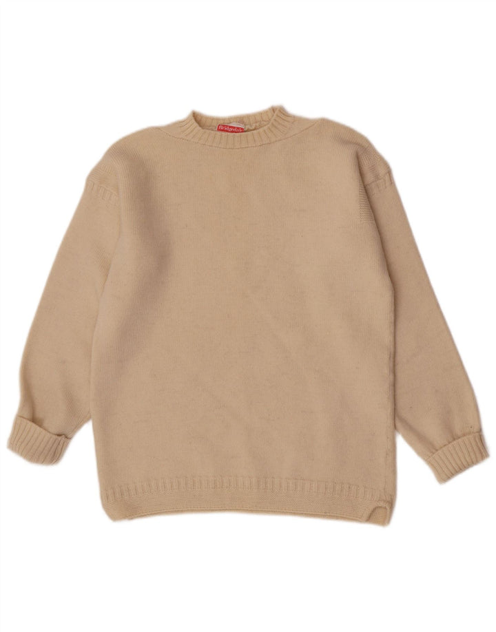 Bridgedale Herren-Pullover mit Rundhalsausschnitt, EU 38, kleine beige Wolle
