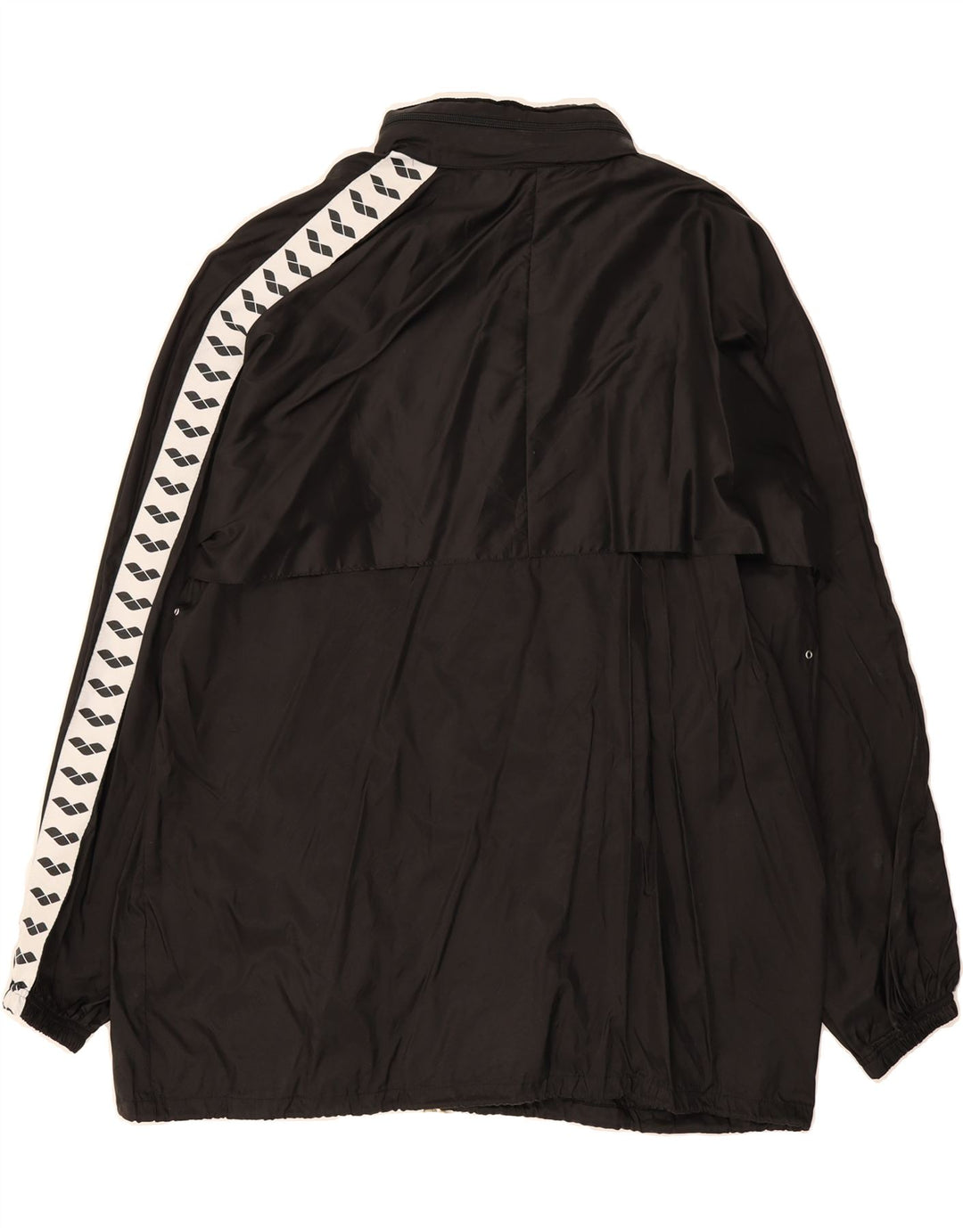 ARENA Mens Graphic Tracksuit Top Jacket 2XL Black Colourblock Polyamide Vintage Arena and Second-Hand Arena from Messina Hembry 