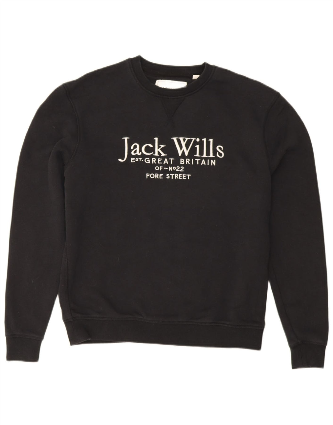 Jack Wills Herren-Sweatshirt mit Grafik, Größe S, schwarze Baumwolle