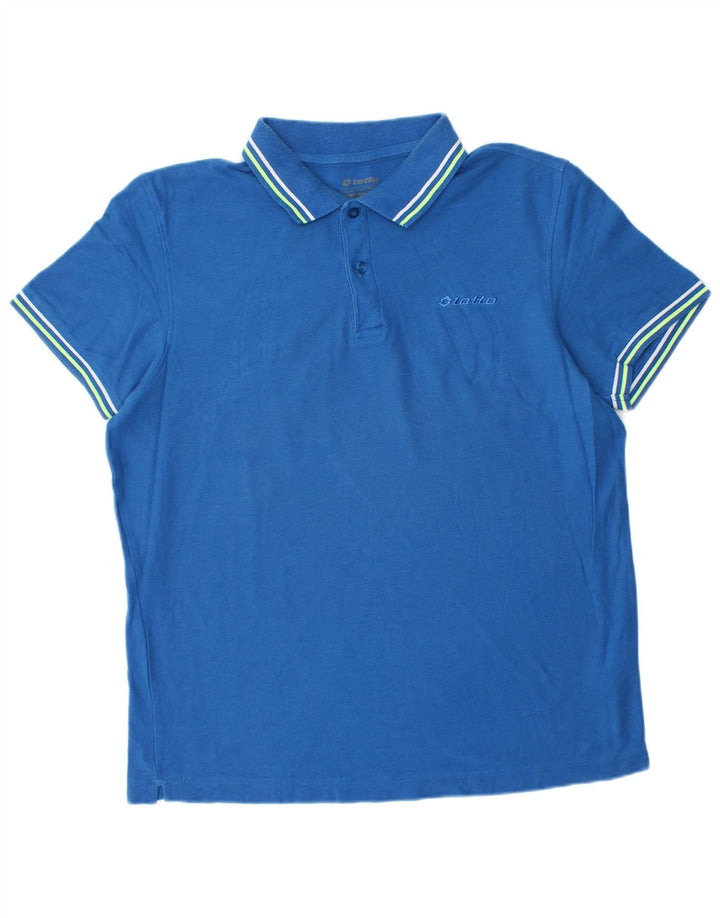 Lotto Herren-Poloshirt aus mittelblauer Baumwolle