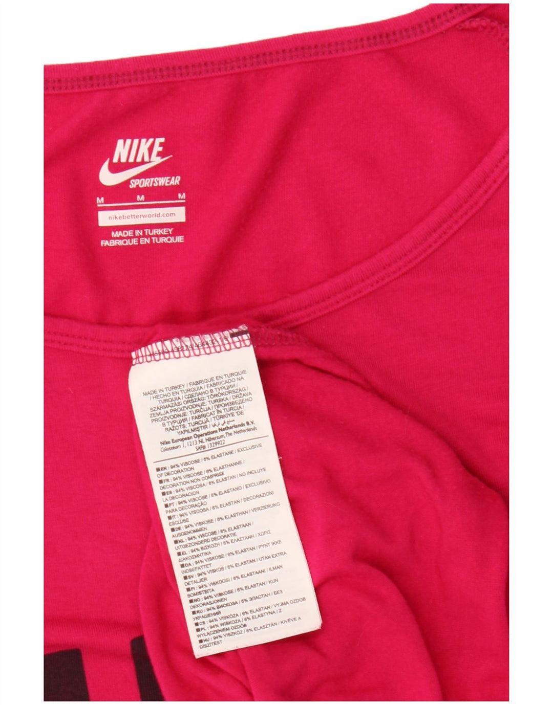 Nike Womens Graphic Top Langarm UK 14 Mittelrosa Viskose