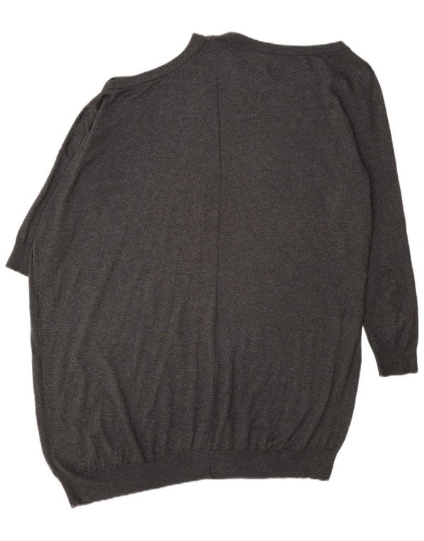 All Saints Damen Longline-Pullover mit U-Boot-Ausschnitt, Gr. 10, Größe S, Grau