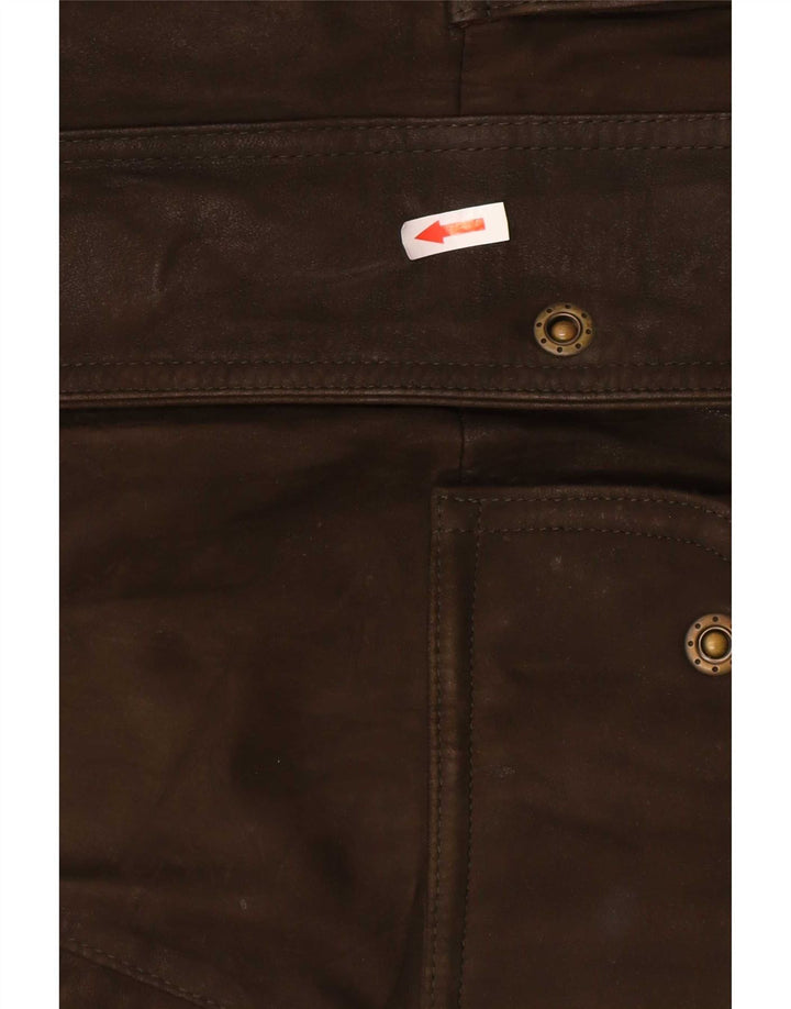Conrad Herren-Windjacke aus Leder mit Kapuze, IT 52 XL, Khaki