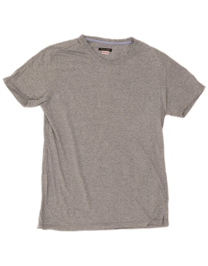 Massimo Dutti Herren T-Shirt Top Mittelgrau