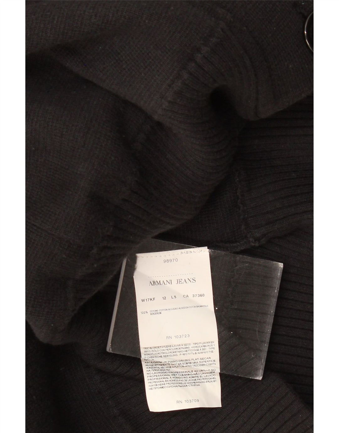 ARMANI JEANS Damen-Cardigan-Pullover UK 12 Mittelschwarze Baumwolle