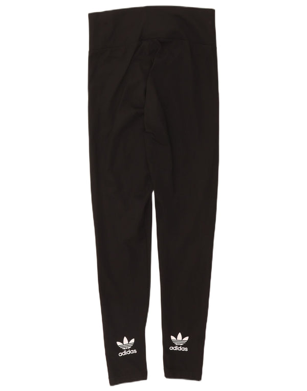 Adidas Damen Graphic Leggings UK 14 Large Schwarz Polyester