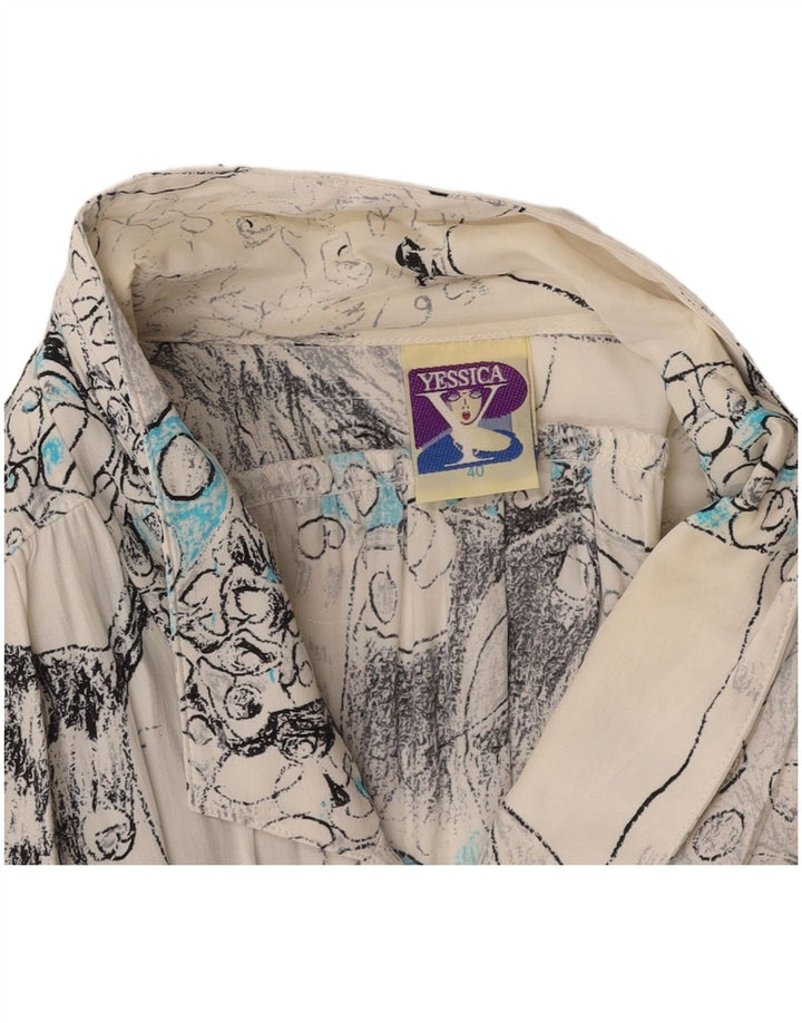 YESSICA Damen Übergroßes A-Linien-Kleid mit abstraktem Muster, EU 40, Mittelweiß
