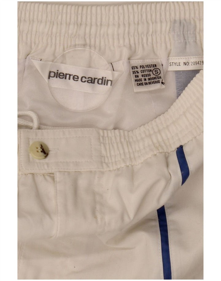 Pierre Cardin Herren-Chinoshorts, Größe S, W29, weiß gestreift, Polyester