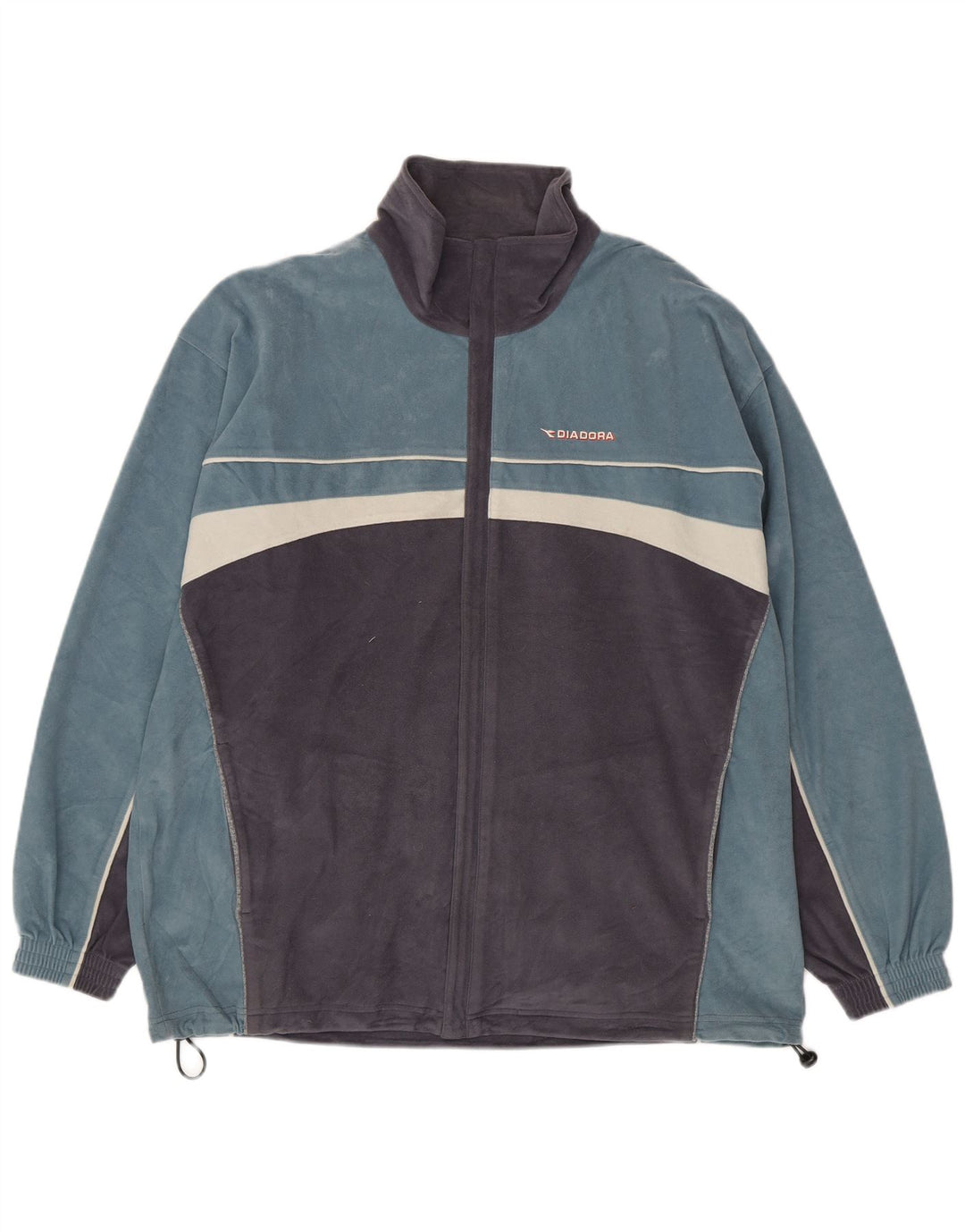 Diadora Herren Fleecejacke UK 42 XL Blaues Colourblock-Polyester