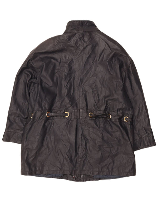 PER ME Damen Lederjacke UK 22 2XL Schwarzes Leder