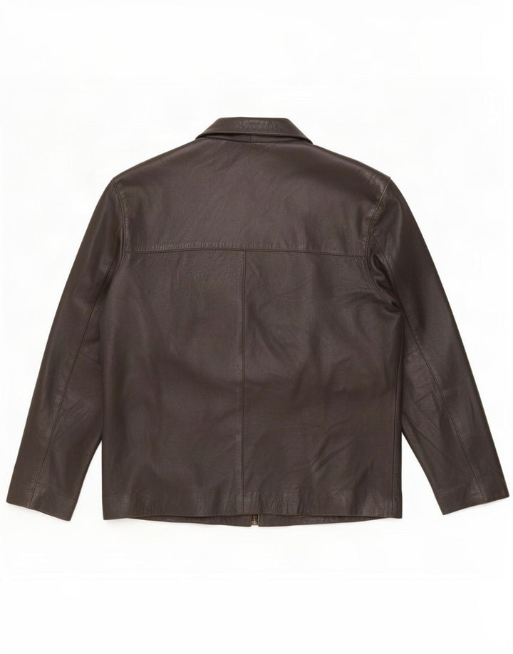 MONTANA Herren Lederjacke UK 40 Large Braun