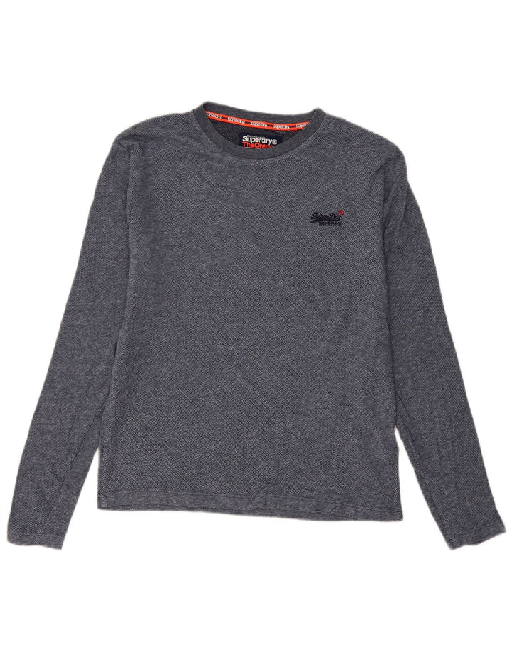Superdry Herren-Langarmoberteil aus mittelblauer Baumwolle