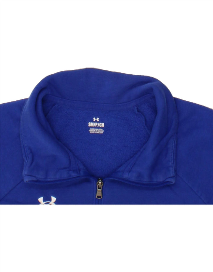 UNDER ARMOUR Womens Oversized Zip Neck Sweatshirt Jumper UK 10 Small Blue Vintage Under Armour and Second-Hand Under Armour from Messina Hembry 