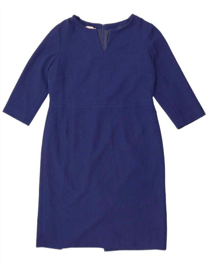 Hobbs Damen-Etuikleid mit 3/4-Ärmeln, UK-Größe 44, Größe L, Blau, Polyester