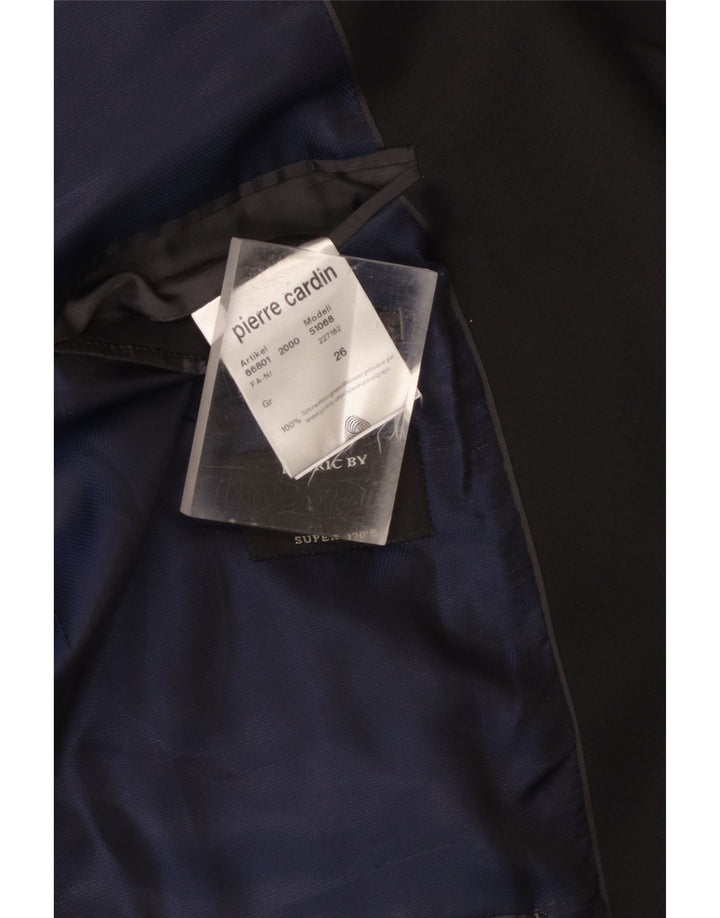 Pierre Cardin Herren 1-Knopf-Blazerjacke UK 40 Große schwarze Schurwolle