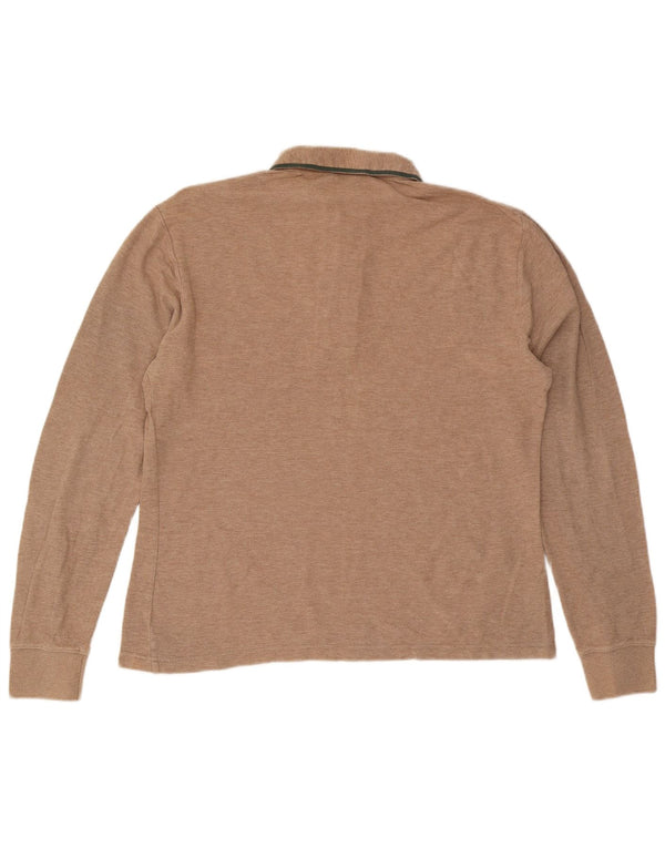 Penguin Herren Heritage Langarm-Slim-Fit-Poloshirt aus mittelbeiger Baumwolle